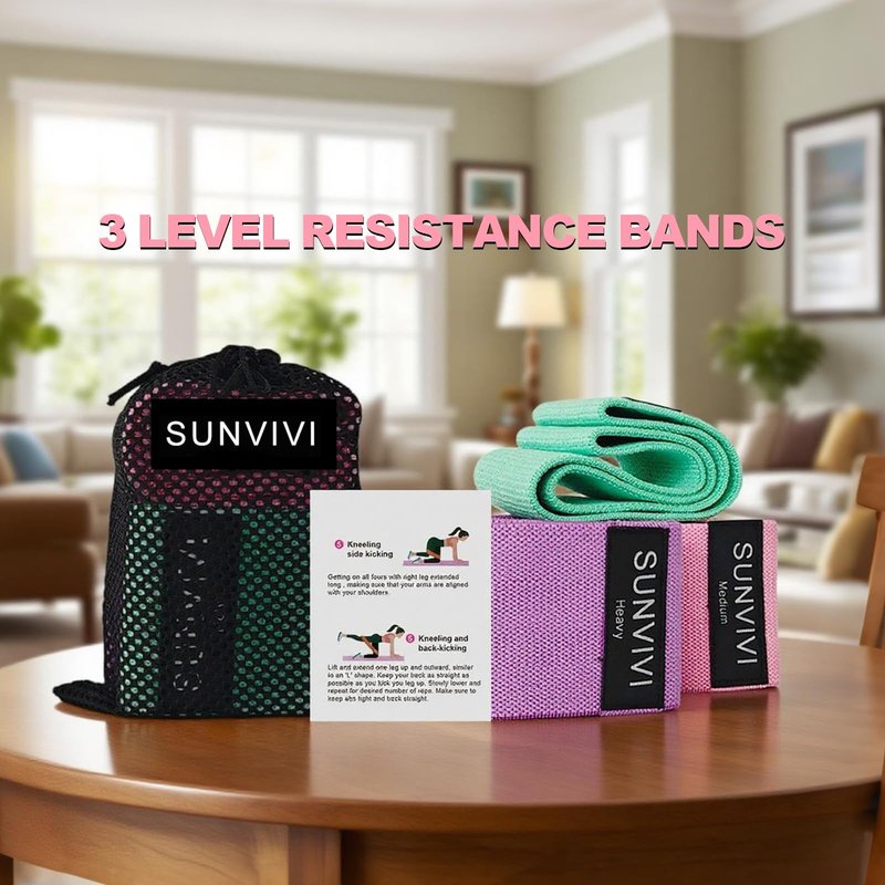 Resistance Bands for Working Out, Fabric Loop Exercise Bands for Legs and Butt, Workout Bands Set for Women and Men, 3 Booty Bands for Yoga, Pilates and Fitness