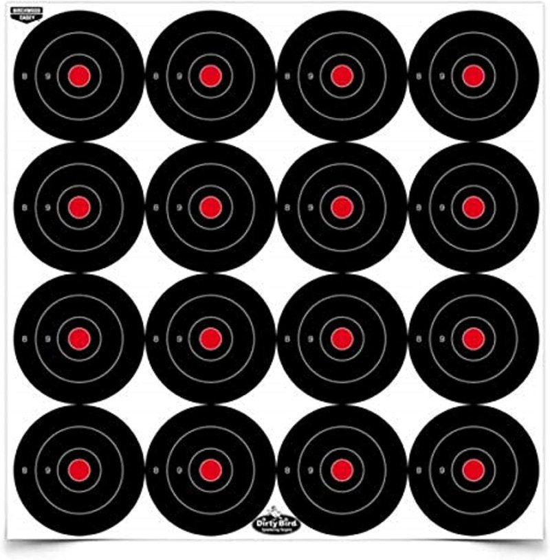 Birchwood Casey Non-Adhesive Dirty Bird Bull's-Eye Targets - Small Shooting Practice for Indoor & Outdoor Use