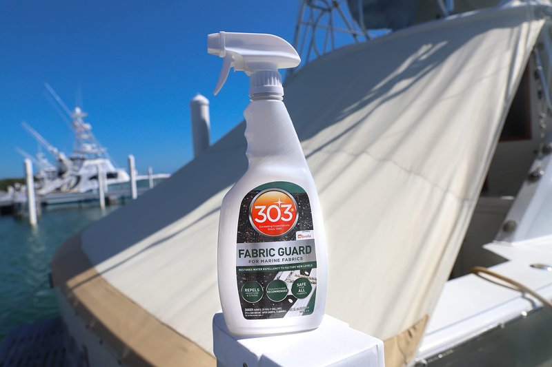 303 Products Marine Fabric Guard, Water Repellent Fabric Protector for Boat Covers, Canvas & Marine Fabrics – Restores Water & Stain Resistance, Safe for All Fabrics, 32 oz