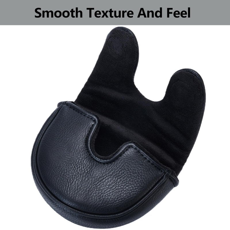 Gbourly Golf Club Mallet Putter Head Cover Fits for OZ.1 MEZZ.1 MAX Club with Magnetic Closure Center Shafted PU Leather Headcover (Black)