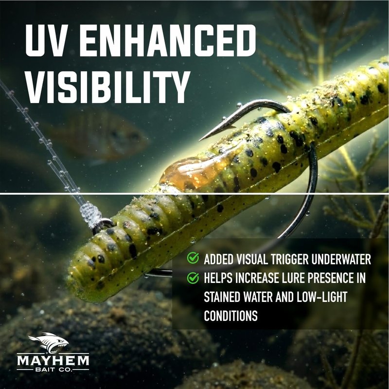 Liquid Mayhem Bass Fish Attractant Gel - Real Anchovy Bait & Aminos | UV-Enhanced 60 ml (2 oz)