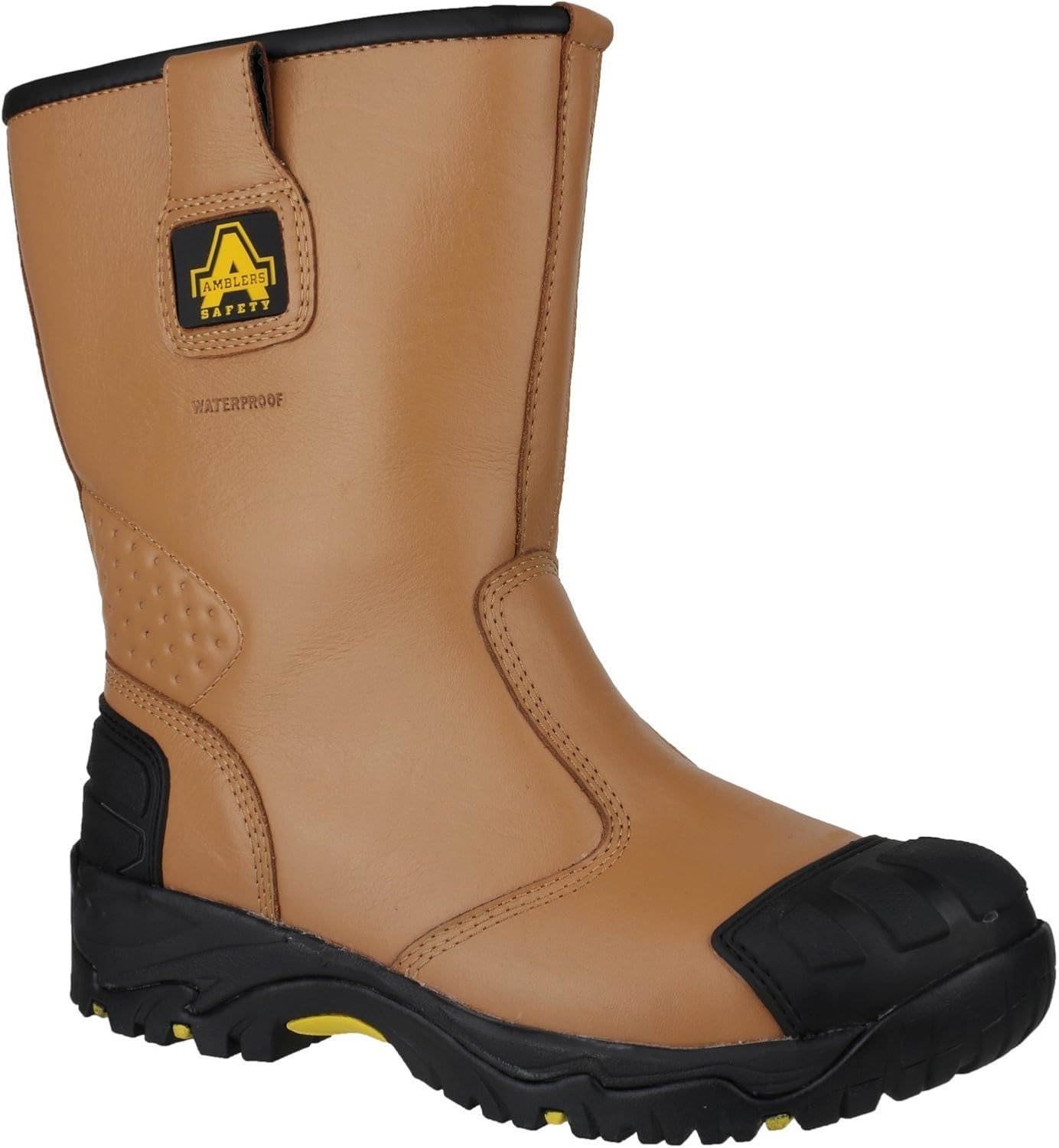 Men's Tan Waterproof Safety Rigger Boot - Durable Pull-On Design | Comfortable Fit