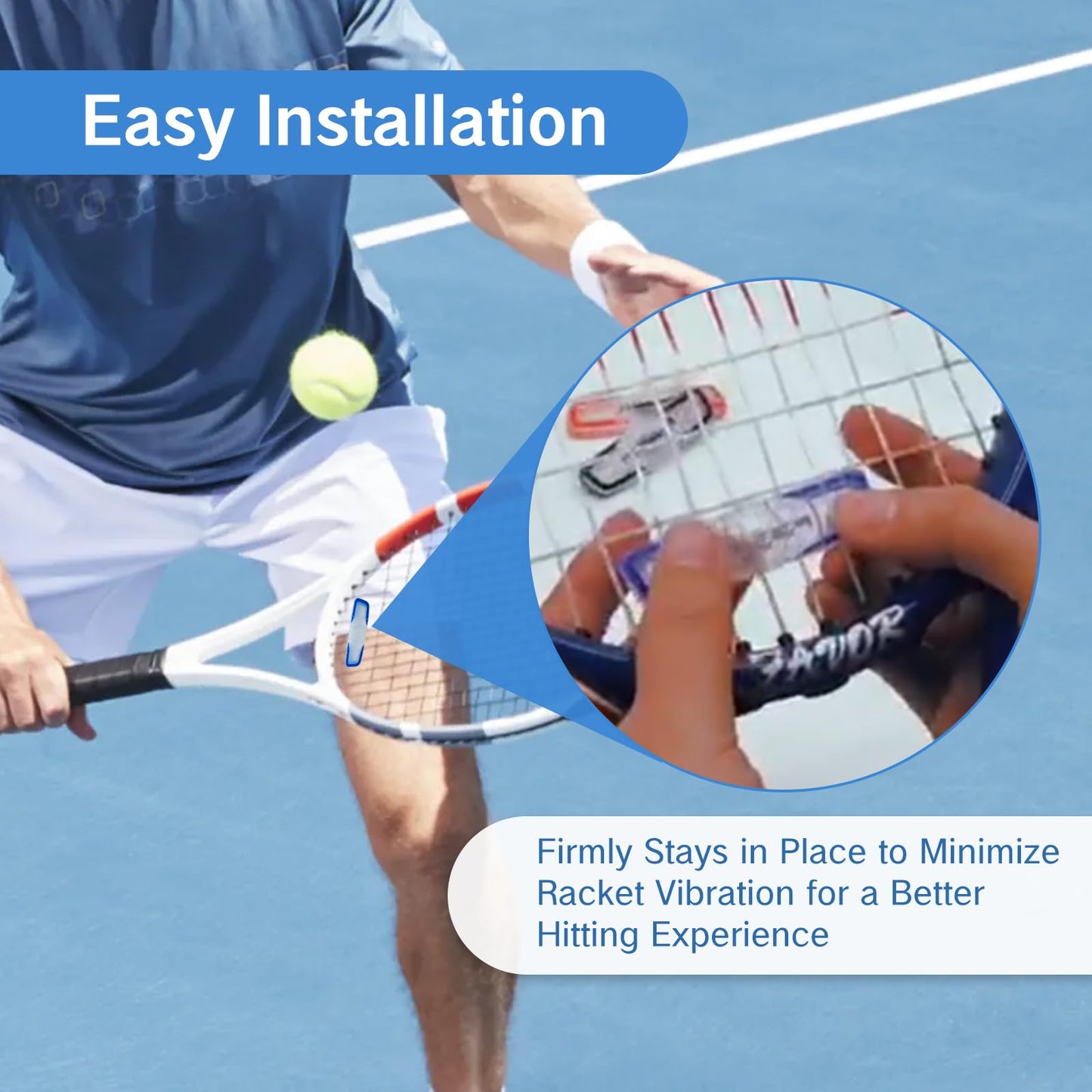 NIIIYTYB 3Pcs Dampers for Tennis Rackets Vibrakill Vibration Dampener Soft Silicone Shock Absorber Long Tennis Racquet Dampeners Vibrokill String Dampners Racquetball Accessories
