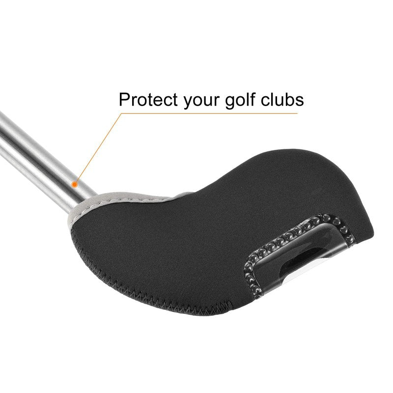 PATIKIL Golf Club Iron Head Covers, 10 Pack Visible Window Waterproof Protection Sleeve for Outdoor Sport, Black