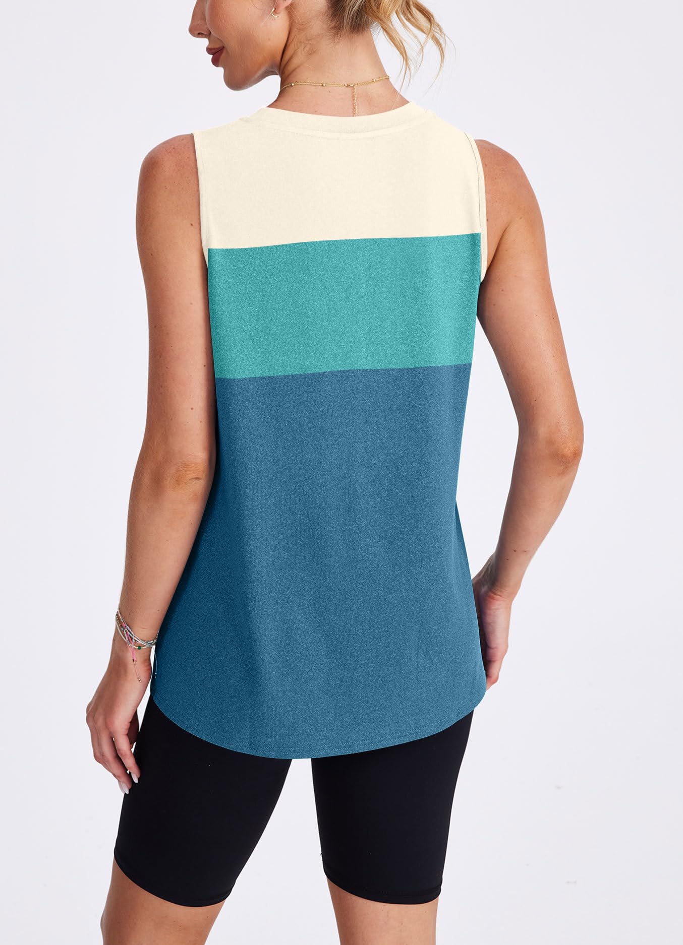 Workout Tank Tops for Women Athletic Running Sleeveless Shirts Activewear Gym Yoga Tops White Green Blue XXL