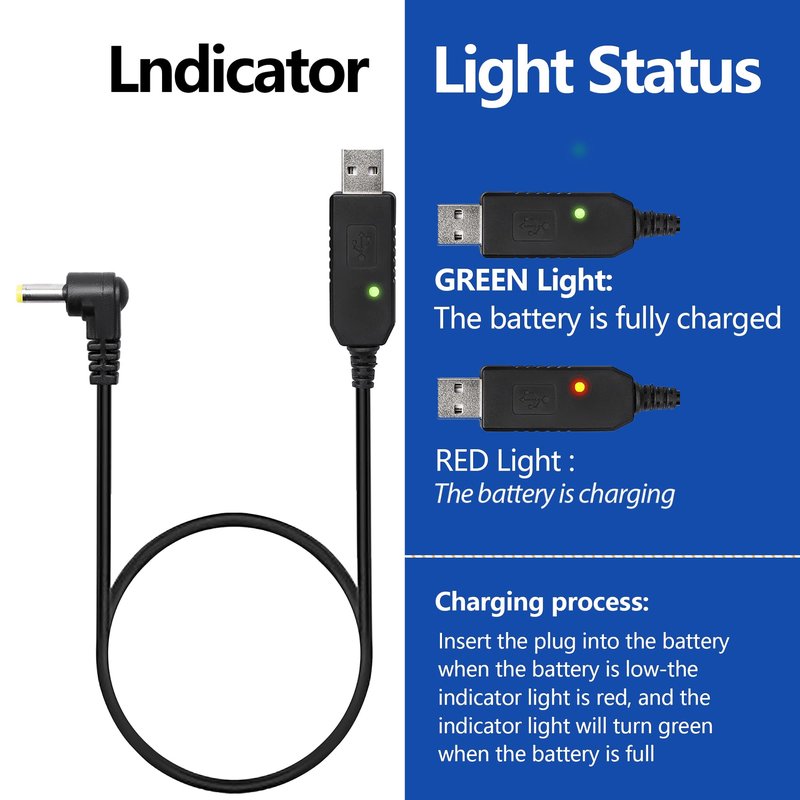Baofeng 2 Pack UV-5R Battery BF-F8HP Extended Battery BL-5L 3800 mAh with USB-C Charging Cable for UV-5R, BF-F8HP, UV-5X3 Radios High Capacity Ham Radio Rechargeable Batterys