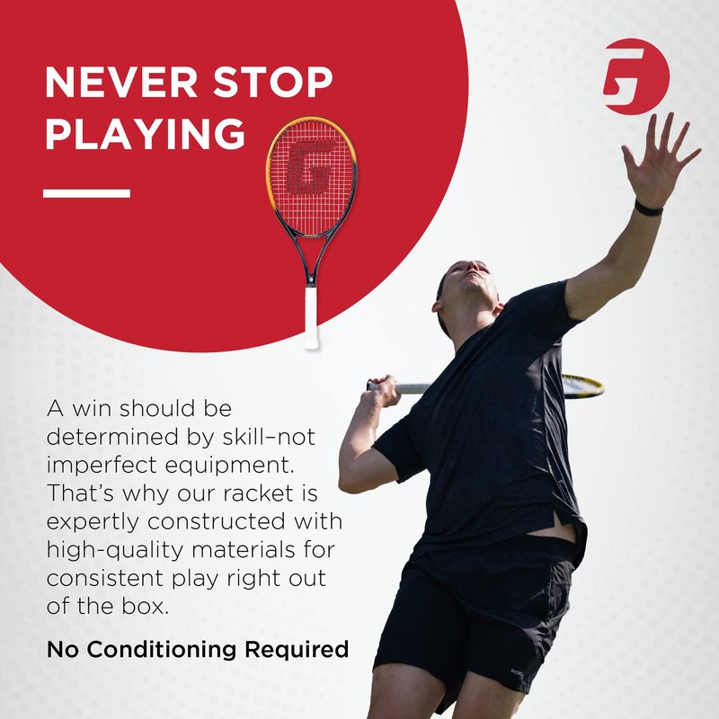 Gamma Sports Tour Ace Tennis Racquet, Pre-Strung Tennis Racquet for Adults, 27-Inch, Orange