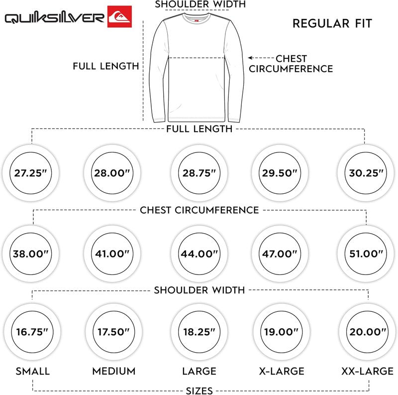 Quiksilver Men's UPF 50 Long Sleeve Rash Guard Swim Shirt - Regular Fit | Sizes S-XXL