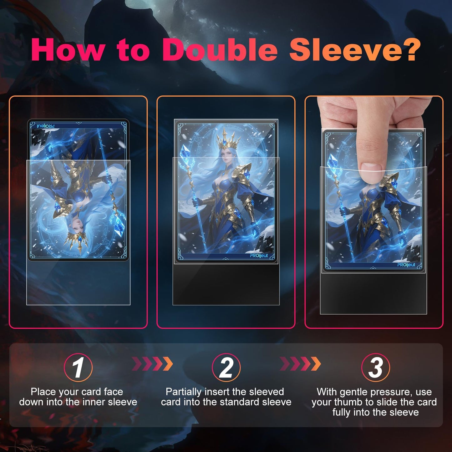 600 Pack Card Sleeves Clear, Perfect Fit Inner Sleeves Ideal for Double-sleeving, Trading Card Sleeve Compatible with MTG, PKM, TCG and Gaming Cards (60 Microns)