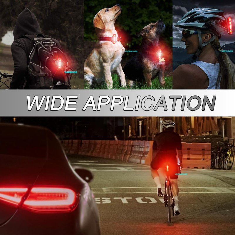 YUERWOVER USB-C Rechargeable Bike Tail Light for Night Riding 2 Pack Bicycle Rear Lights Front and Back Cycling Bright Safety Flashlight Accessories 4 Modes for Adults Kids Men Women Road Mountain