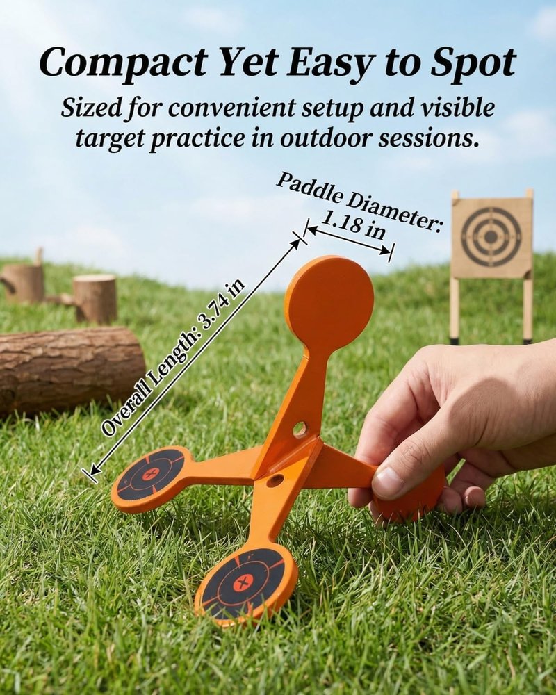 Spinning Shooting Target Thickened Flip Roller, Walking Flipping or Jumping Resetting Target with 10 Sheets of Splash Paper, Portable Metal Reactive Targets for Airsoft, Pellet Guns(2mm)