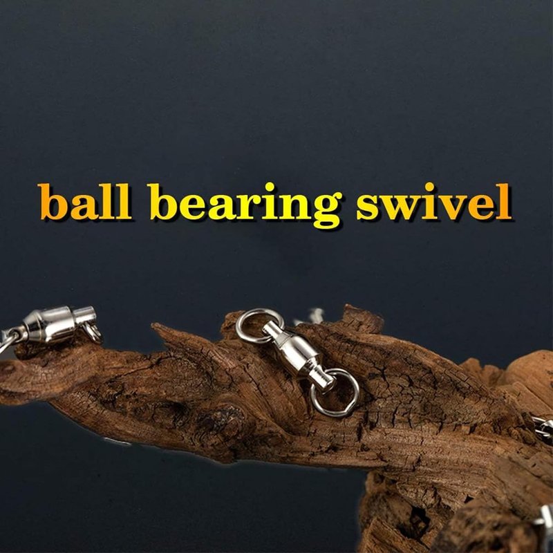 High-Strength Ball Bearing Swivels Connector - Stainless Steel Welded Rings for Saltwater & Freshwater Fishing