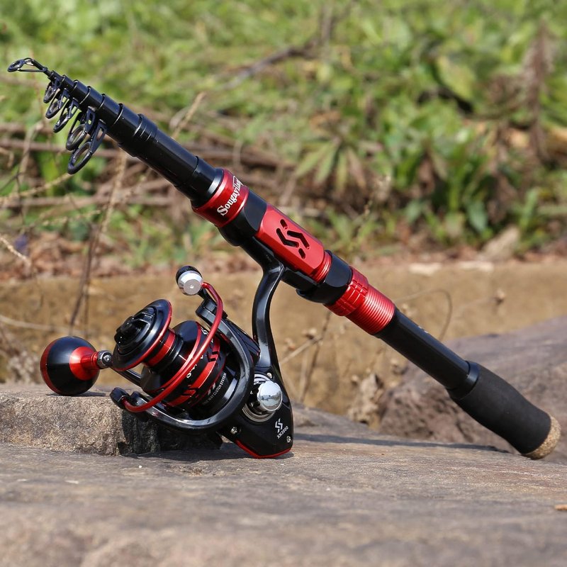 Sougayilang Fishing Pole - Portable Spinning Reel Combo for Anglers | Lightweight Design