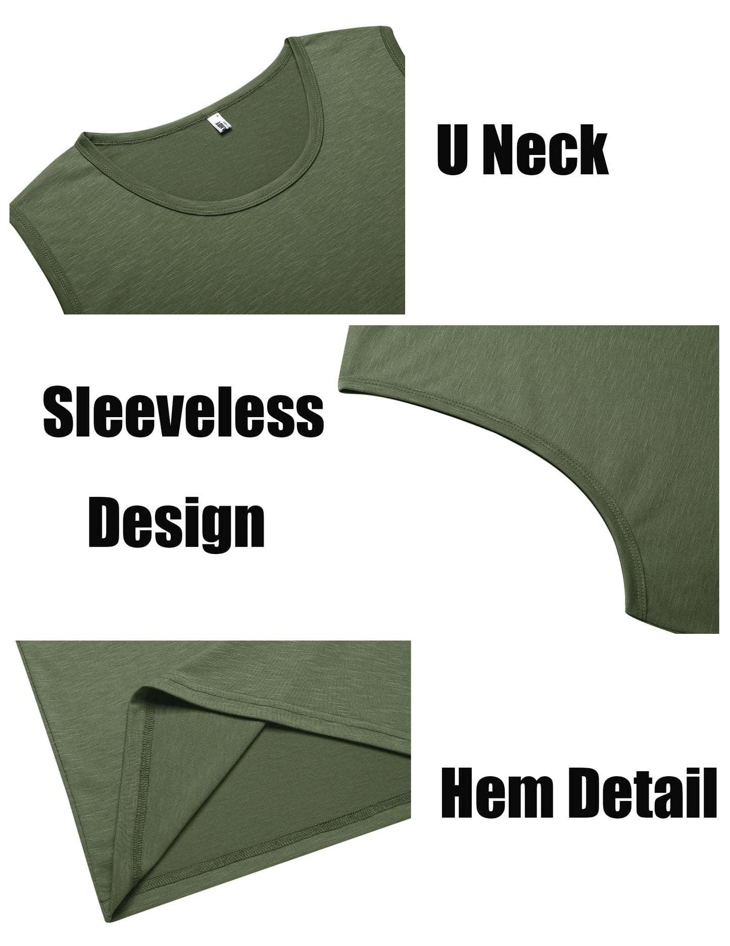 COOFANDY Mens 2 Pack Workout Sleeveless Shirts Gym Muscle Casual Tank Tops X-Large BlackArmy Green