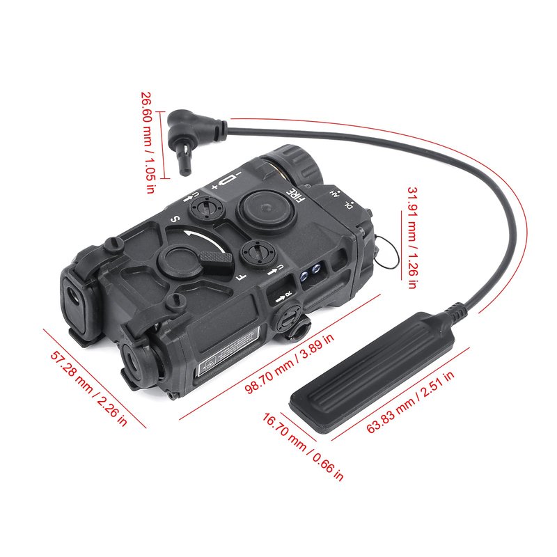 Airsoft Tactical Aiming Laser Sight, 8 Modes with Red Laser + IR Laser + Withe LED Flashlight, Compatible with 20mm Picatinny Rail CQB GBB