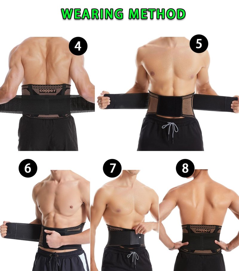FVVWVV Breathable Lower Back Brace with 4 Stays, Plus Size Lumbar Support Belt for Back Pain Relief with Removable Compression Straps, Back Braces for Herniated Disc, Sciatica,Heavy Lifting