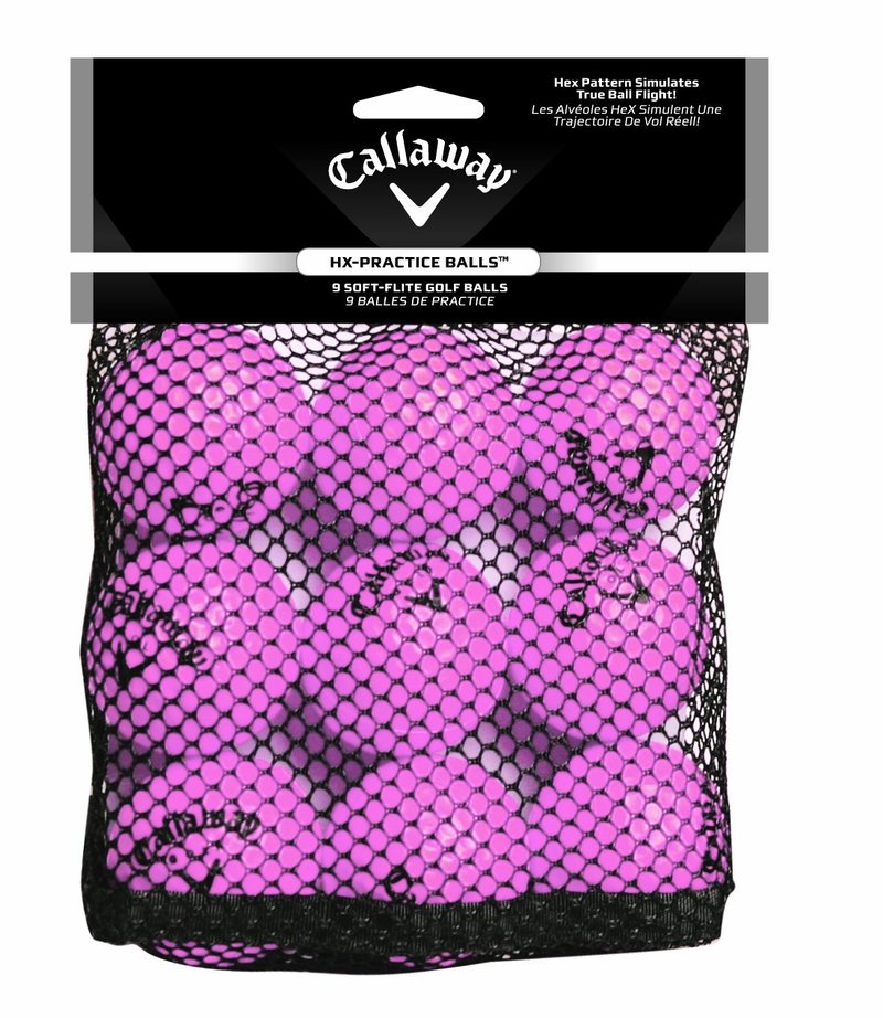 Callaway HX Soft Flight - Foam Practice Golf Balls, Pink (9 Pack)