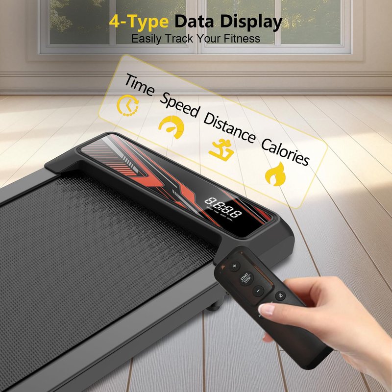 Walking Treadmill Pad with Incline, Walking 2.5HP for Home and Office, 265Lbs Weight Capacity, Treadmill with APP & Remote Control, LED Display
