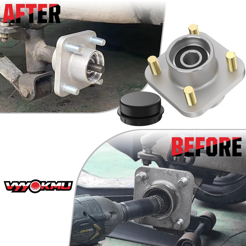 VYYOKMU Club Car Front Wheel Hub Assembly, Golf Cart Wheel Bearings with Dust Cover for Club Car DS&Precedent(2003-UP) and Tempo(2018-UP) Gas&Electric Golf Cart, OEM# 102357701 (2PCS)