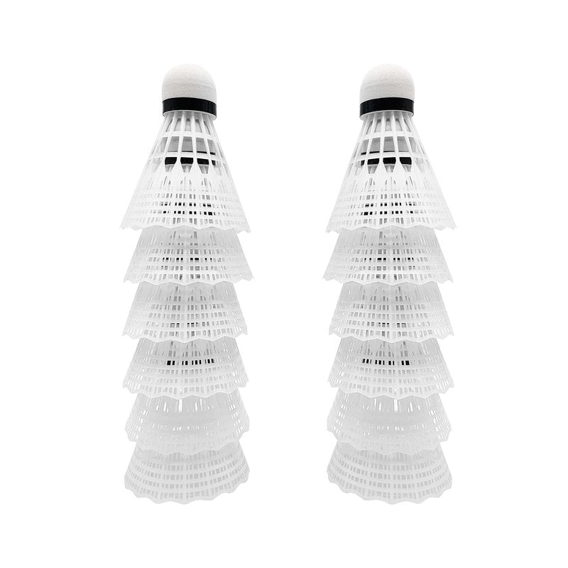 TaktZeit Badminton Birdies 12-Pack Nylon Badminton Shuttlecocks Birdies for Badminton Amateur Training and Backyard Family Game (White)