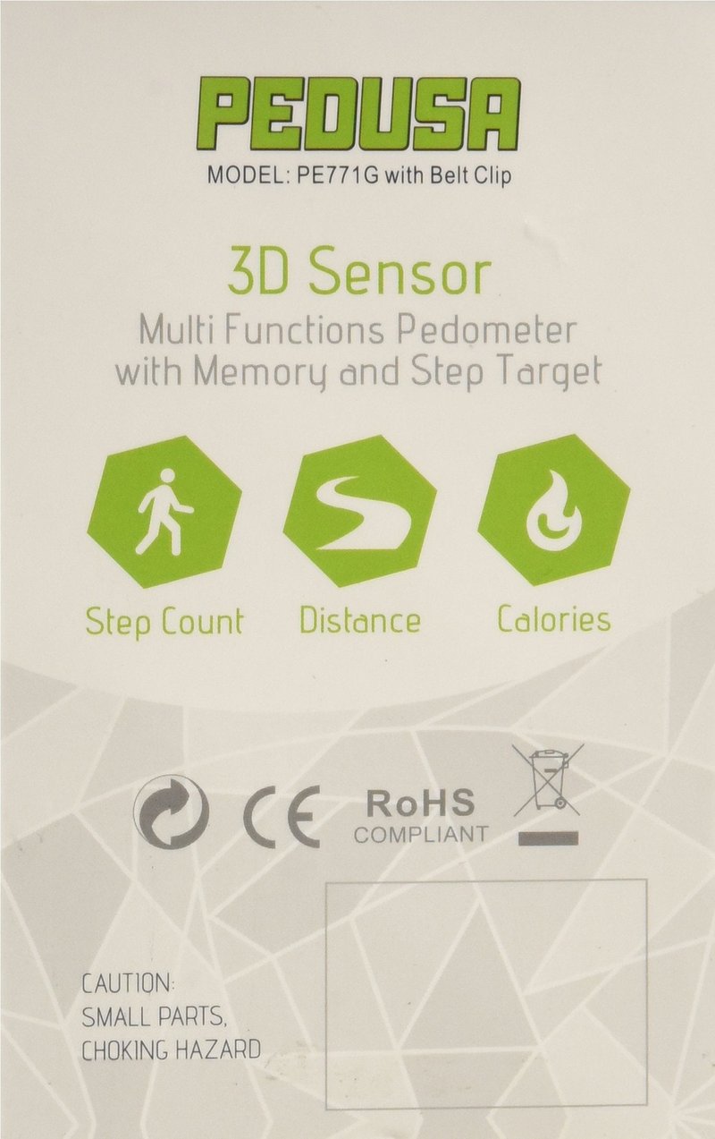 Pedusa PE-771 Tri-Axis Multi-Function Pocket Pedometer (Yellow with Holster/Belt Clip)