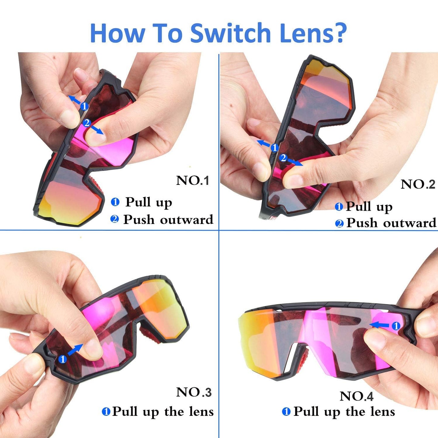 Polarized Glasses Kids Youth Baseball Sunglasses Adult Men Women Cycling Goggles with 3 lenses,Fishing,Ski Golff(Adult)