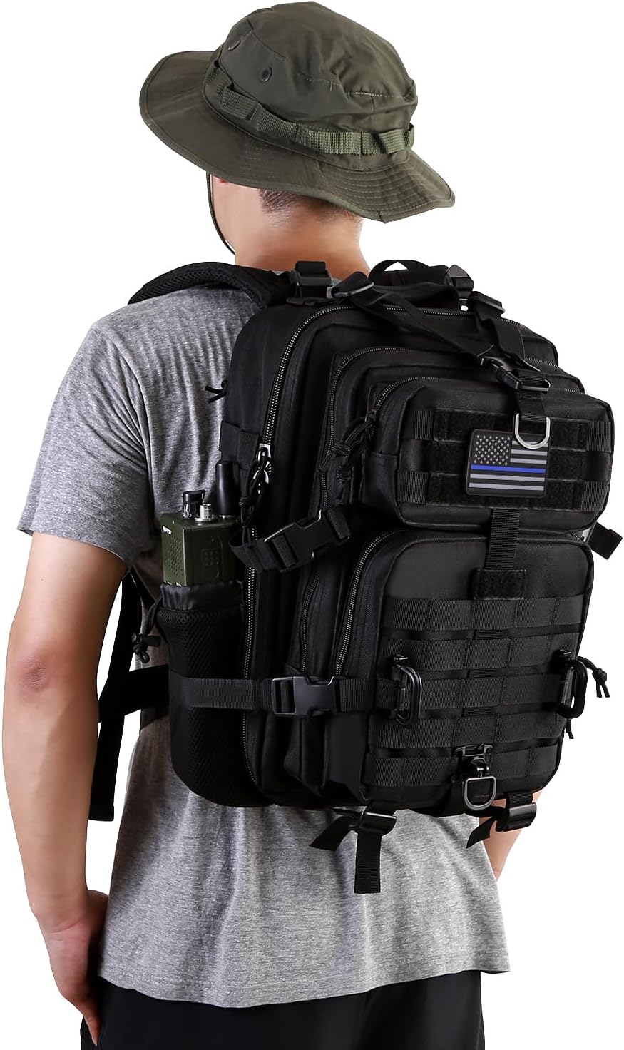 Hannibal Tactical 30L MOLLE Assault Pack - Military Backpack for Camping & Hiking | Black