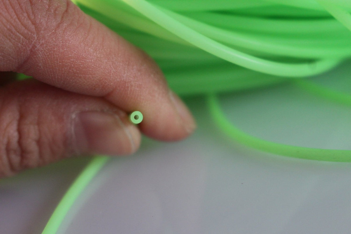 Tigofly 6m Red Luminous Green Silicone Tube 1mmX2mm Soft Flexible Hollow Tubing Fly Fishing Tying Tubes Materials (Assorted Each 3m)