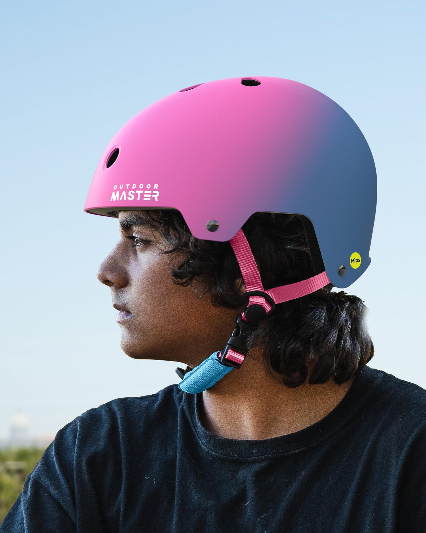 OutdoorMaster MIPS Skateboard Helmet - Two Removable Liners Ventilation Multi-Sport Scooter Roller Skate Inline Skating Rollerblading for Kids, Youth & Adults