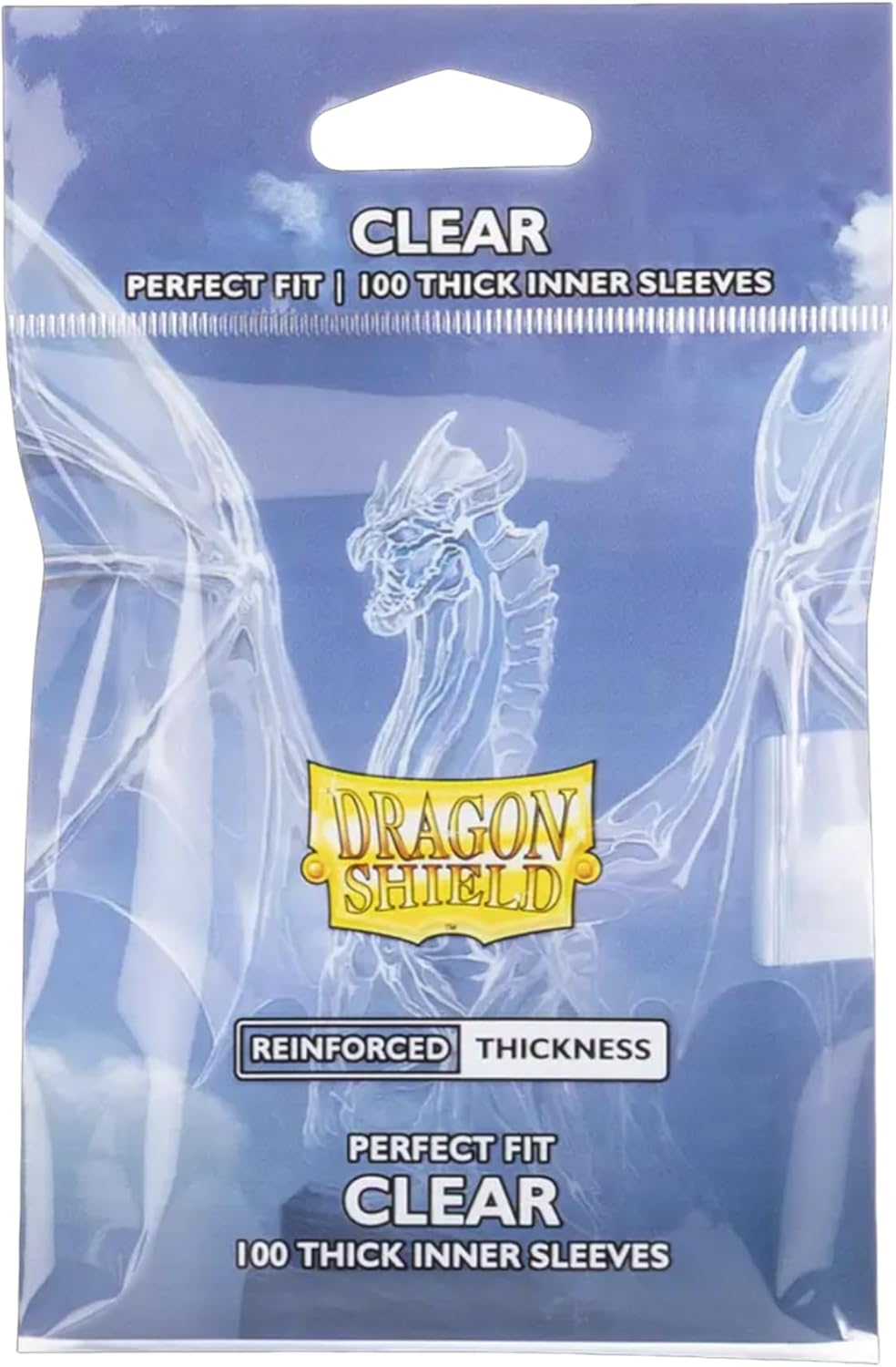 Dragon Shield Standard Perfect Fit Thick Inner Sleeves - 100 Clear Protectors for Trading Cards