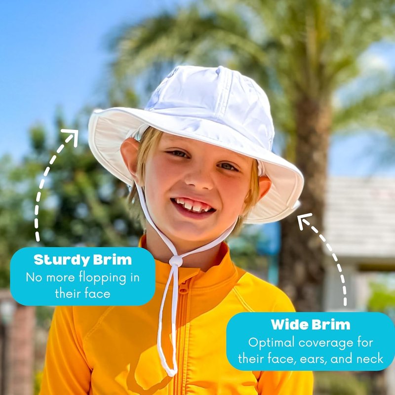 SwimZip Wide Brim Sun Hat - UPF 50+ Sun Protection for Baby, Toddler & Kids