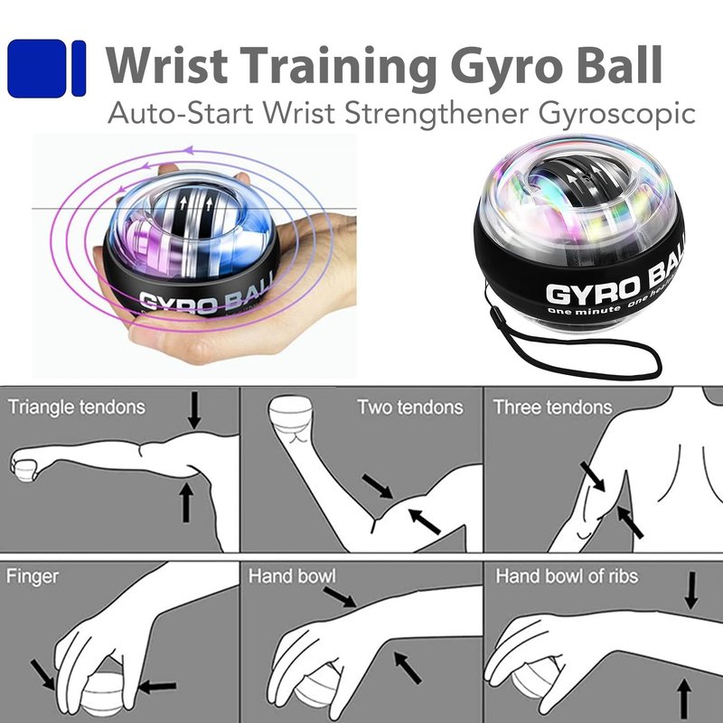 EASJOY Grip Strength Trainer Kit with Finger Exerciser, Hand Grip Strengthener, Hand Extension Exerciser, Stress Relief Ball, Grip Ring, Gyro Ball for Muscle Building and Injury Recover