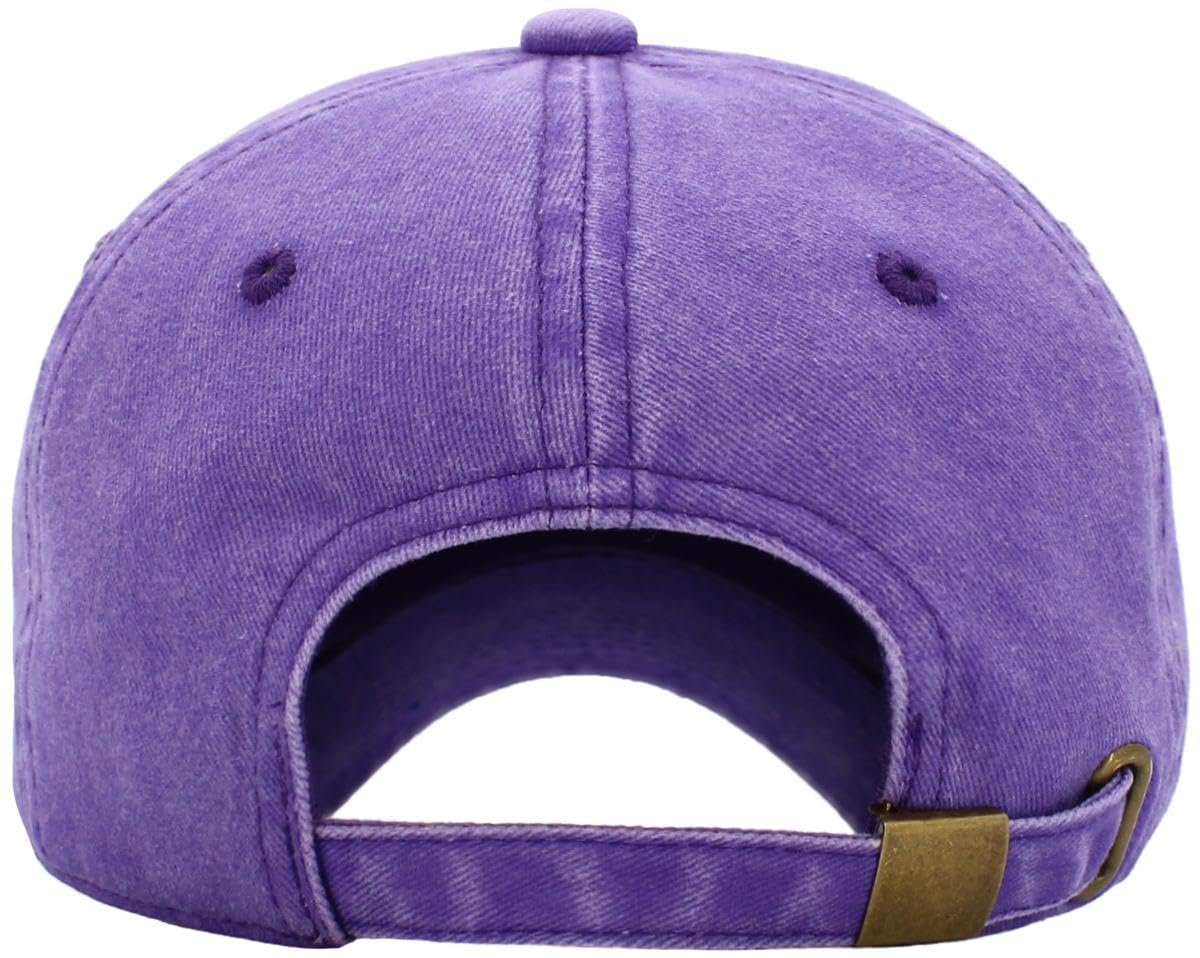 KB-PG-Low Washed Purple Original Classic Low Profile Cotton Hat Men Women Baseball Cap Dad Hat Adjustable Unconstructed Plain Cap
