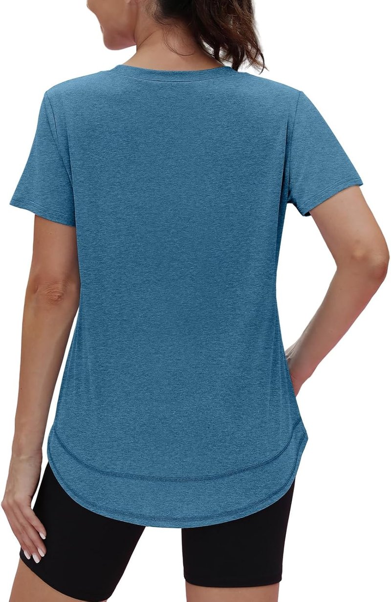 Womens Workout Tops - UPF 50+ Sun Protection Short Sleeve Shirts | Quick Dry Hiking & Running Outfits S-3XL
