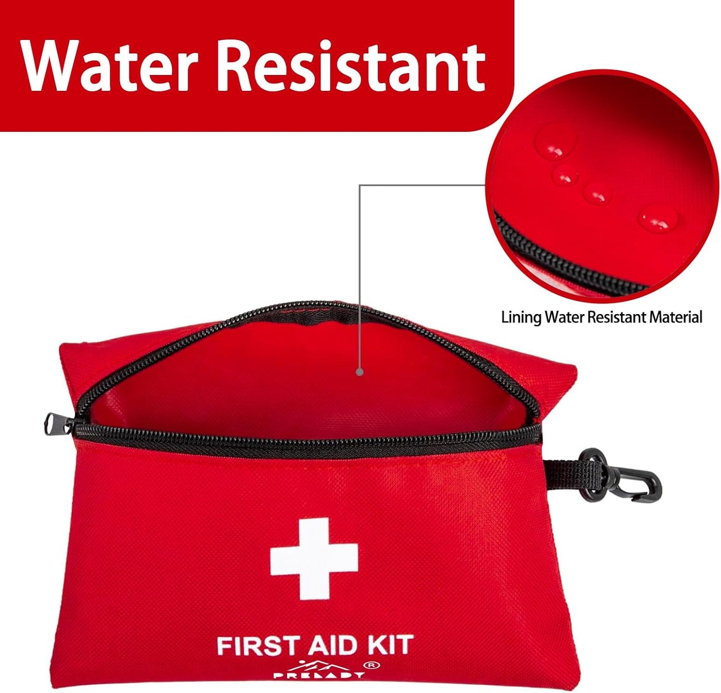Travel Size First Aid Kit - 152 Pieces, TSA Approved Mini Med Kit for Home, Car, Camping, Sports & Office