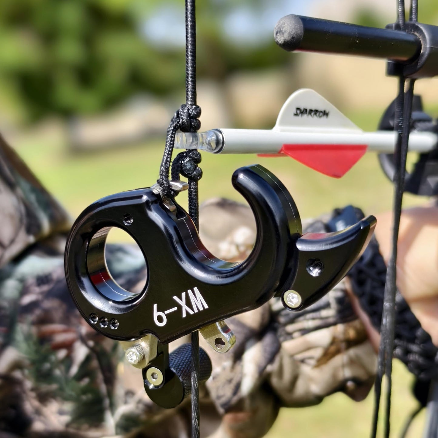 Compound Bow Release 2/3 Fingers Adjustable Aid Thumb Release Trigger Left/Right Handed for Compound Bow Hunting Shooting Accessories (Black)