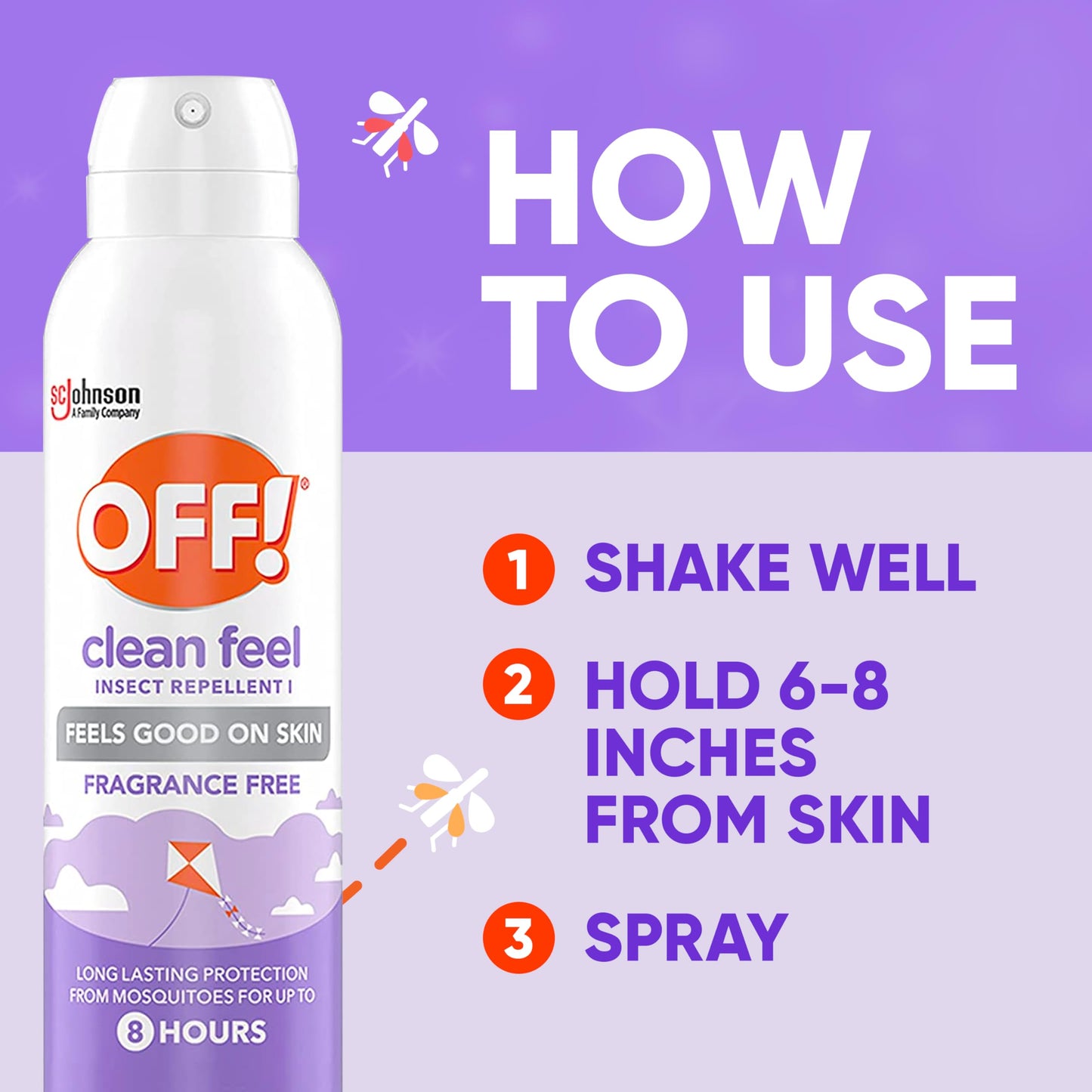 OFF! Clean Feel Insect Repellent Aerosol with 20% Picaridin, Bug Spray with Long Lasting Protection from Mosquitoes, Feels Good on Skin, 5 oz (Pack of 2)