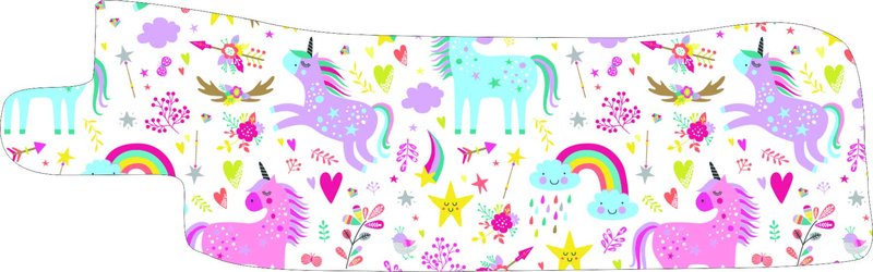 Nasogastric or Oxygen Tube precut Adhesive Tape Rainbow & Unicorns x 10 Pack. (Left Side)