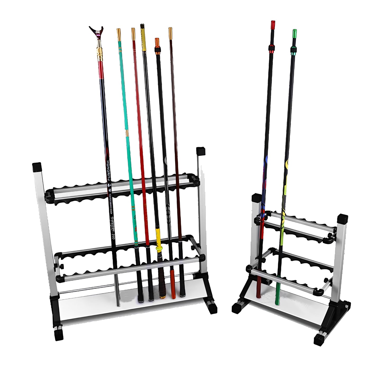 EASY BIG Fishing Rod Rack - Aluminum Alloy Rod Holder, Holds Up to 24 Rods, Fishing Pole Storage Organizer for Garage or Home