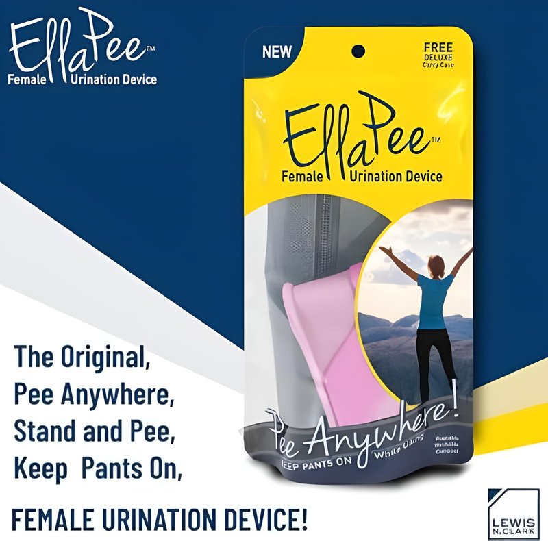 Lewis N. Clark EllaPee Female Urination Device, Reusable + Portable Bathroom, Female Urinal for Hiking, Outdoor, and Camping Essentials, Made with Medical Grade Silicone, Pink