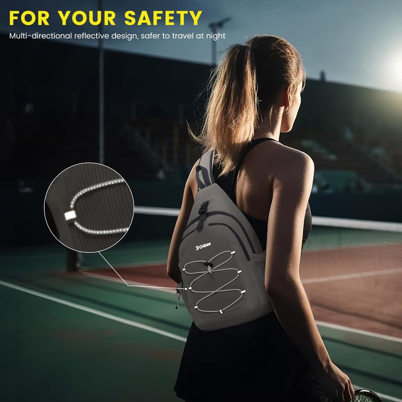 G4Free Ivory Pickleball Sling Bag, Women's Crossbody Sports Bag, Lightweight Paddle Cover, 5.5" W x 10.5" L x 18.5" H