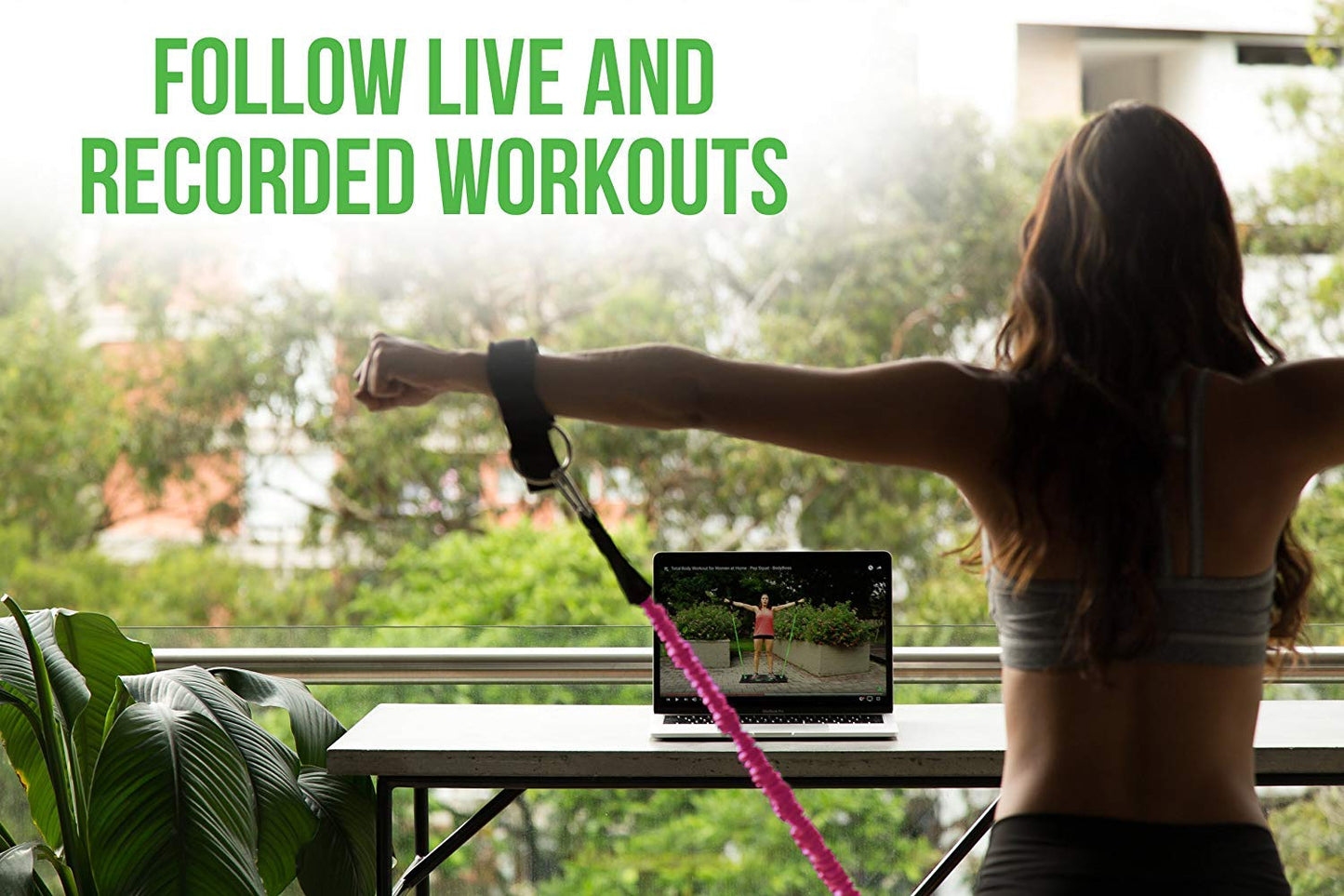 BodyBoss Home Gym 2.0 - Full Portable Gym Home Workout Package, Includes a Set of Resistance Bands (2) - Collapsible Resistance Bar, Handles + More- Full Body Workouts for Home, Travel or Outside