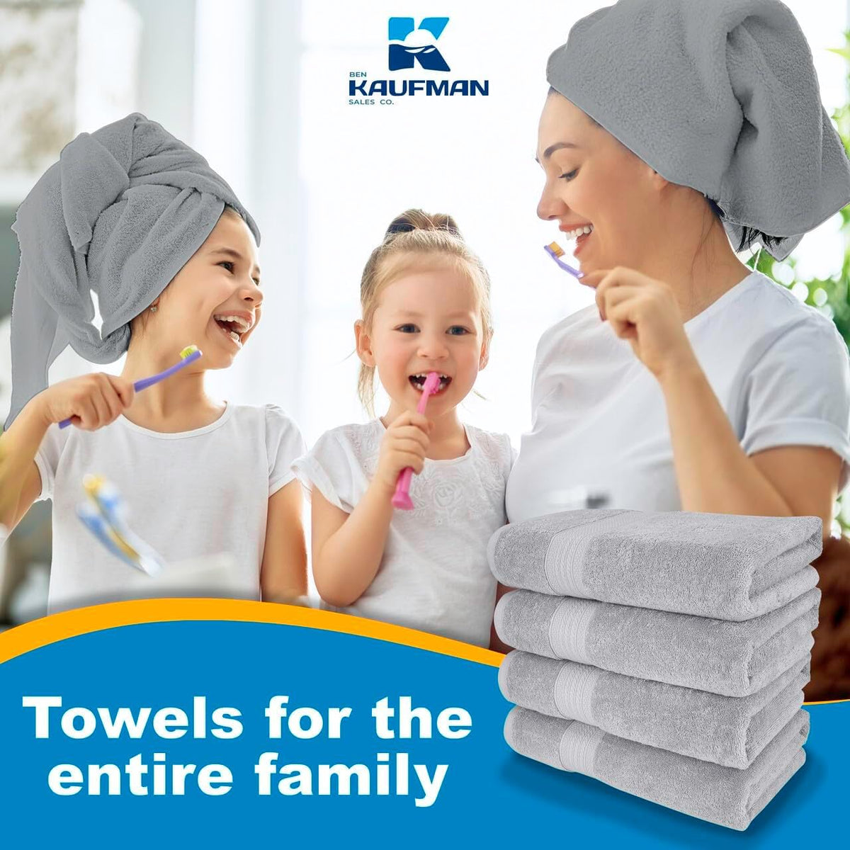 Kaufman - 2 Piece 100% Cotton Bath Towel Set Custom Embroidered | 54 x 30 in | 2 Luxury Bath Towels | Highly Absorbent & Quick Dry Towel | Thick & Soft Premium Bath Towels for Bathroom