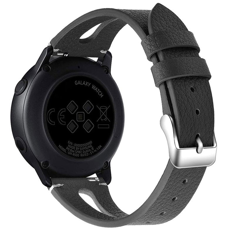 Lamshaw Compatible with Dyurwa P97 & Soudorv P97 Smart Watch Band, Slim Vintage Leather Strap, Black, 5.5' - 7.5'