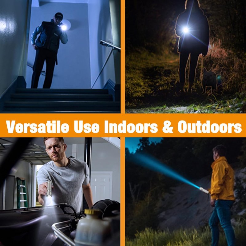 Mini LED Flashlight - Zoomable Handheld Light with 3 Modes | Perfect for Camping, Emergency, Home Use - Grey