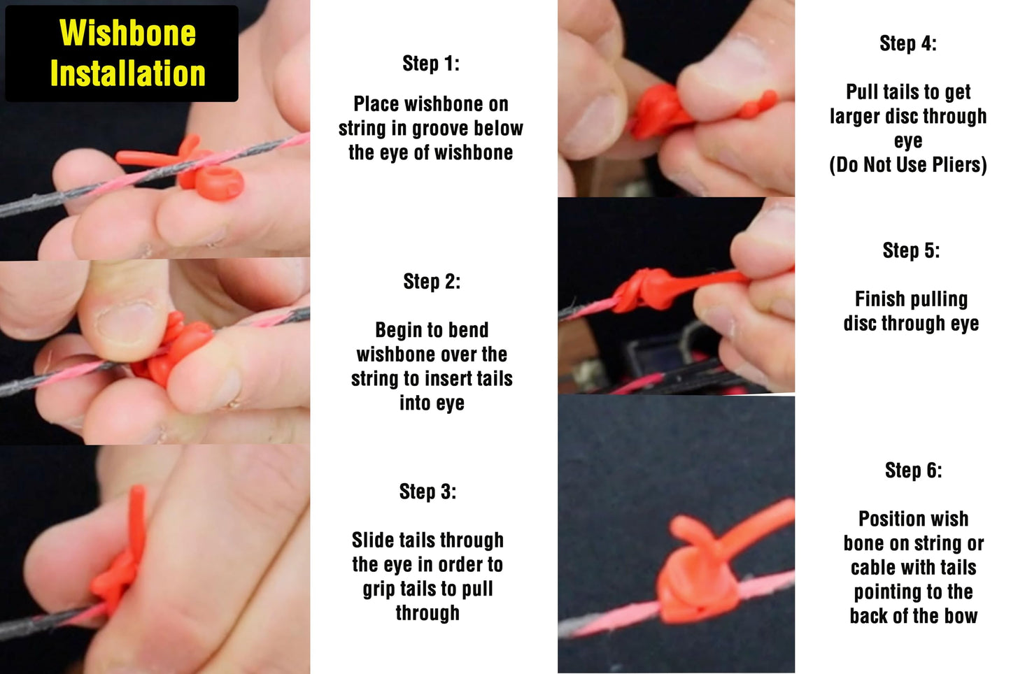 Pine Ridge Archery Wishbone Bow String and Cable Dampener, Orange, 4 Pack