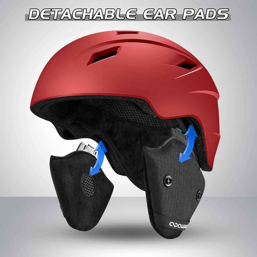 Odoland Ski Helmet and Goggles Set for Adults & Youth, Snowboard Helmet with Goggles - Shockproof Winter Sports Helmet with Protective Shell for Men, Women & Teens, Red, M