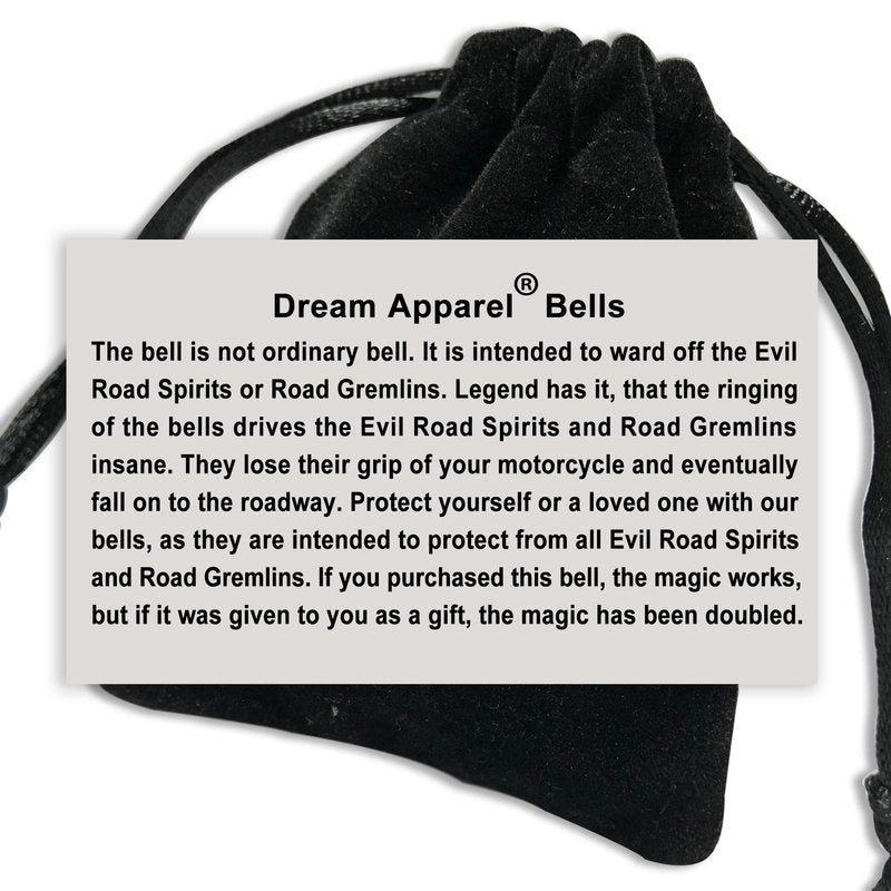 Dream Apparel 2 Pack Motorcycle Bells Guardian Angel for Biker Rider Men Women with Hangers, Ride Riding Accessories Drive Away Gremlins Spirit Bell for Good Luck, Motorcycle Gift Charm