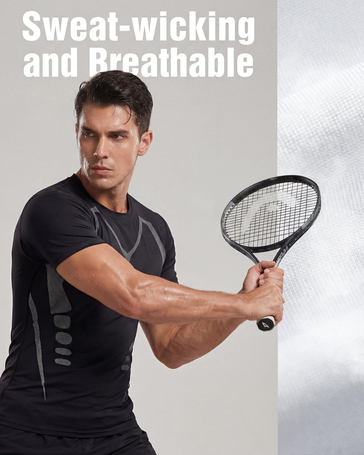 persimar 5 Pack Mens Workout Shirts Short Sleeve Black &White Tee Gym Moisture Wicking T-Shirts for Men Running Athletic