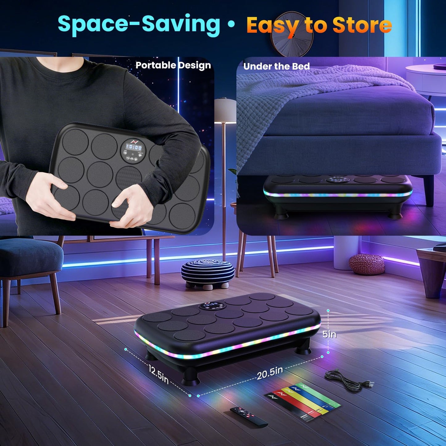 AXV Vibration Plate Fitness Platform Exercise Machine Vibrating Shaking Full Body Shaker Workout Vibrate Stand Shake Board Sport for Weight Loss Fat Burner for Gym Home Office